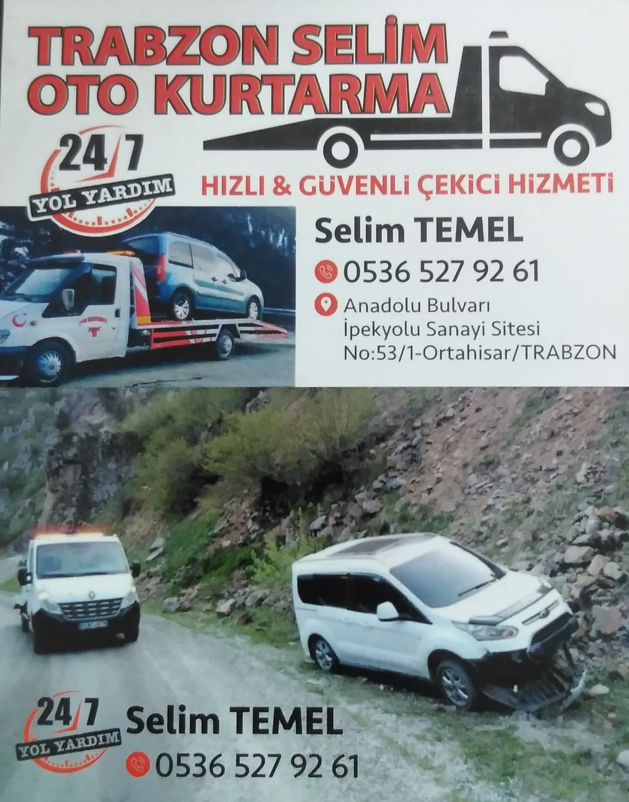 Trabzon Selim Oto Kurtarma 0536 527 9261